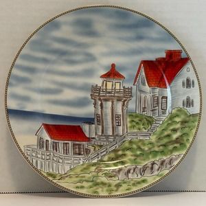 Royal Norfolk Lighthouse w/House Salad Plate 7 5/8" Collectors *Discontinued